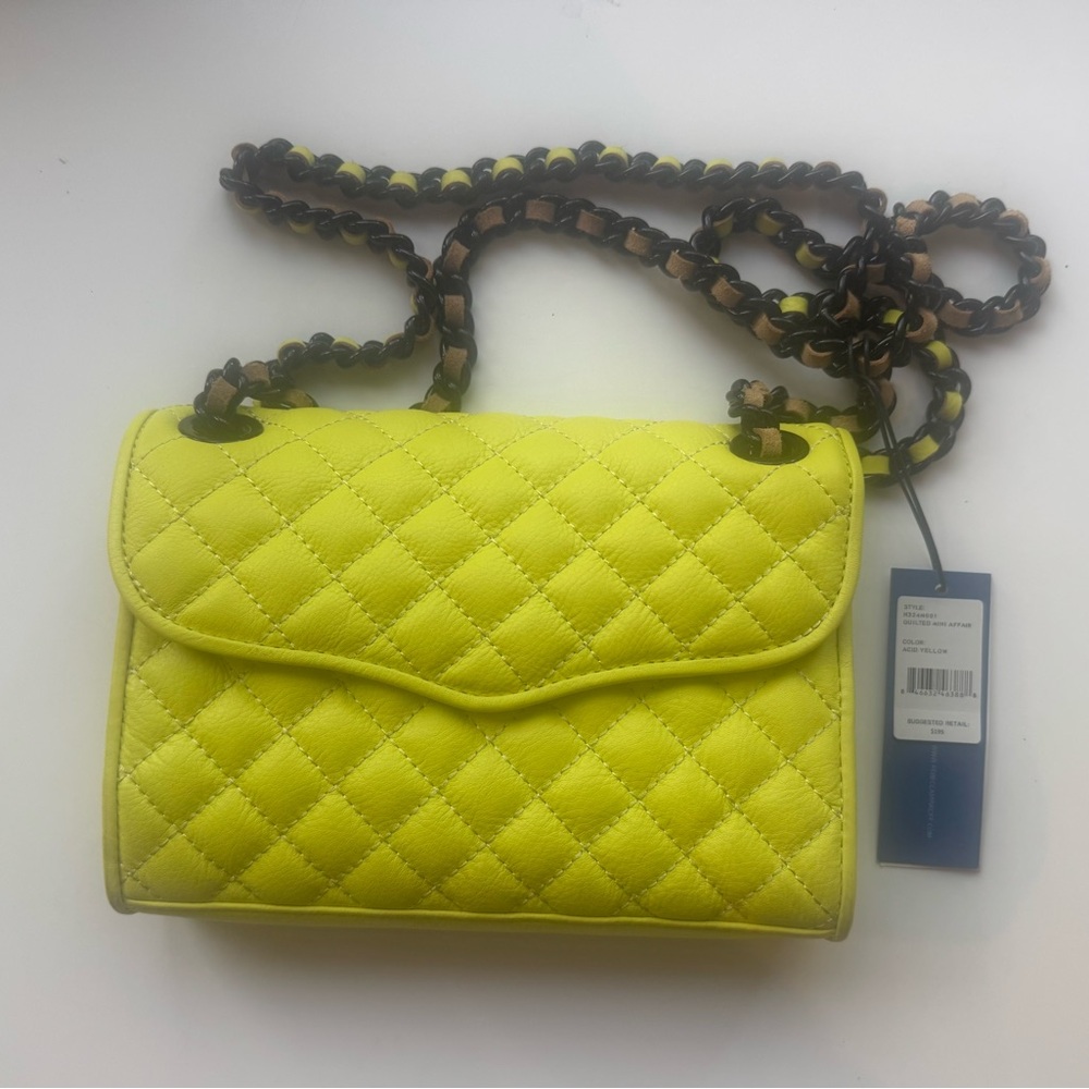Yellow Quilted Chain Shoulder Bag